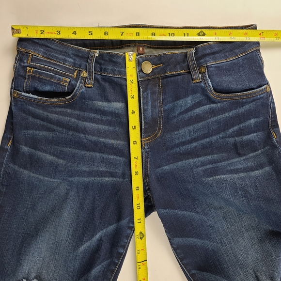 Kut from the Cloth Dark Wash Distressed Straight Leg Jeans - Picture 6 of 10